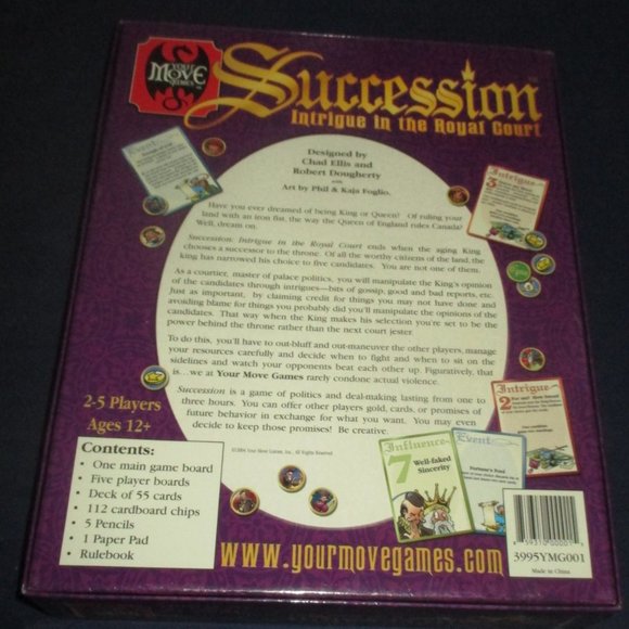 Succession: Intrigue Royal Court Board Game (Your Move Games, 2004) - Picture 4 of 4